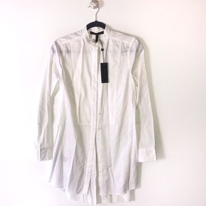 NWT BCBG Casie White Tuxedo Shirt Dress- XS